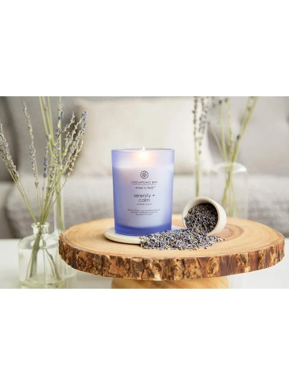 Serenity & Calm Scented Candles - Lavender Thyme Medium Jar 2-Pack for Home